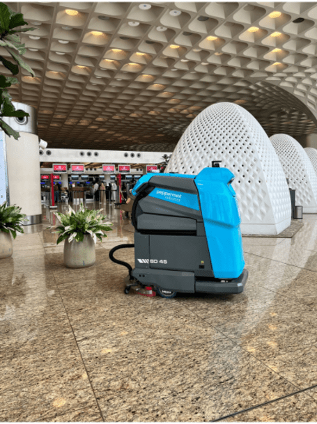 Airport cleaning with Peppermint Robotics
